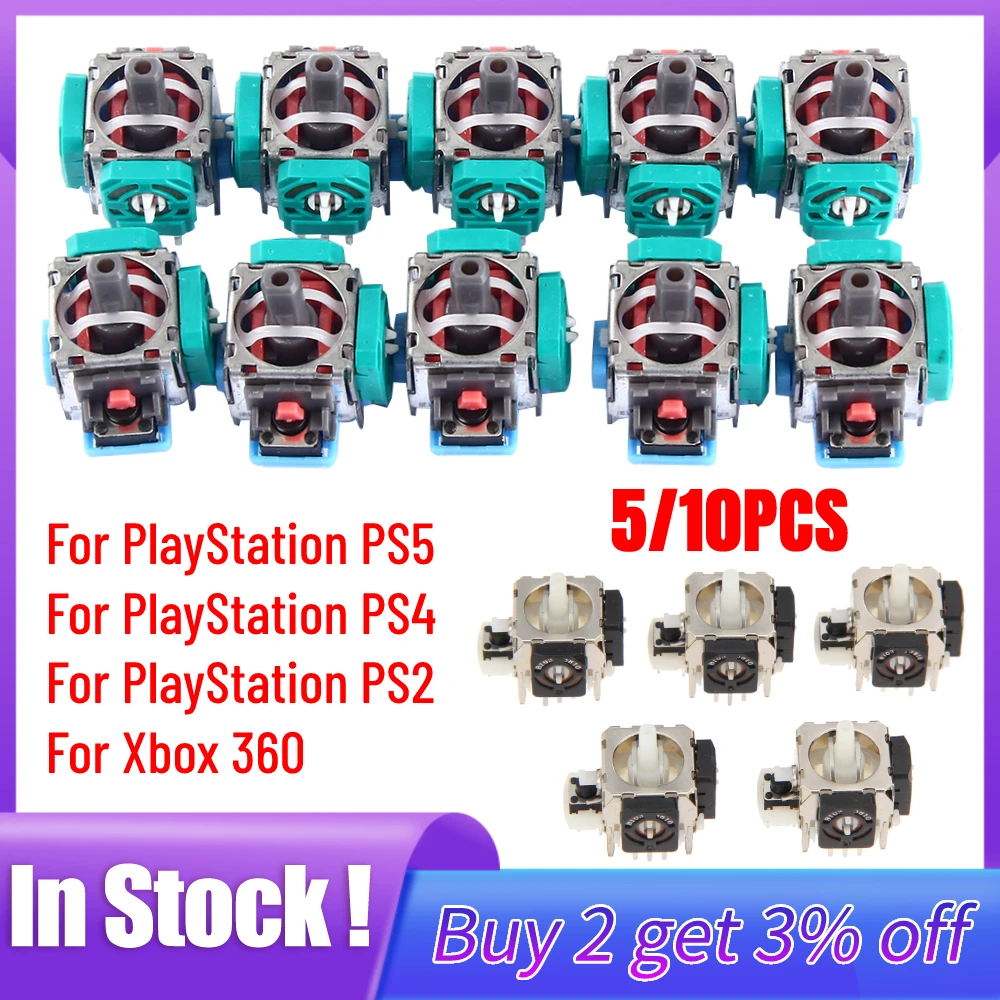 Gaming Controllers Xbox Accessories - 10/5 шт. 3D Аналоговый джойстик, сенсорный